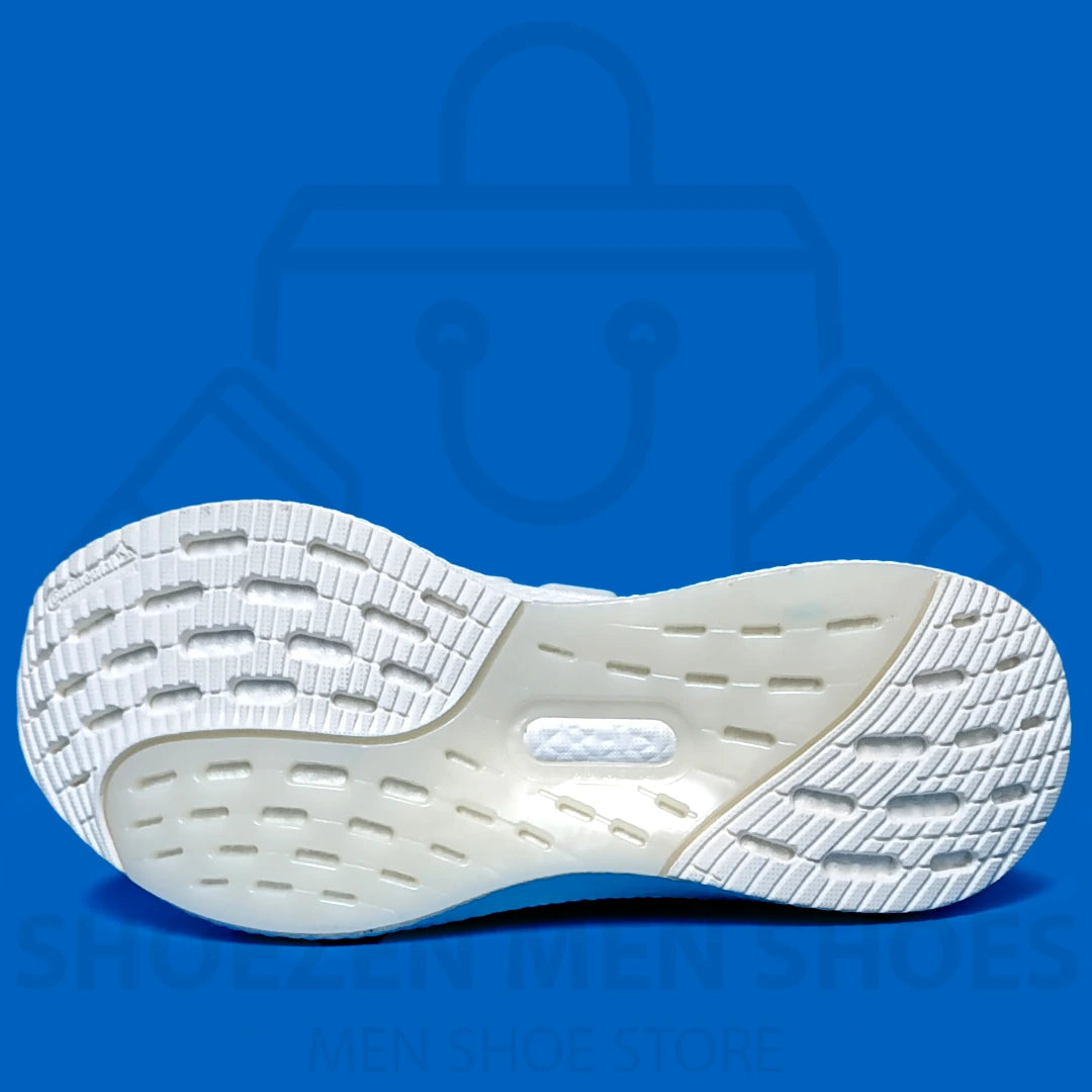 ADI LIGHT BOOST JOGGERS - SHOEZEN MEN SHOES - White running shoe with Adidas logo on a blue background