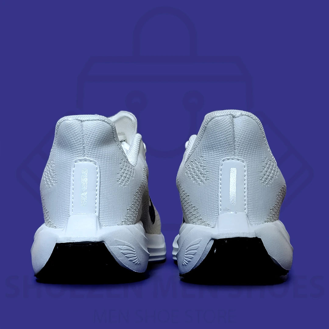 NK PEGASUS TURBO JOGGERS - SHOEZEN MEN SHOES - White running shoe with black sole on a blue background
